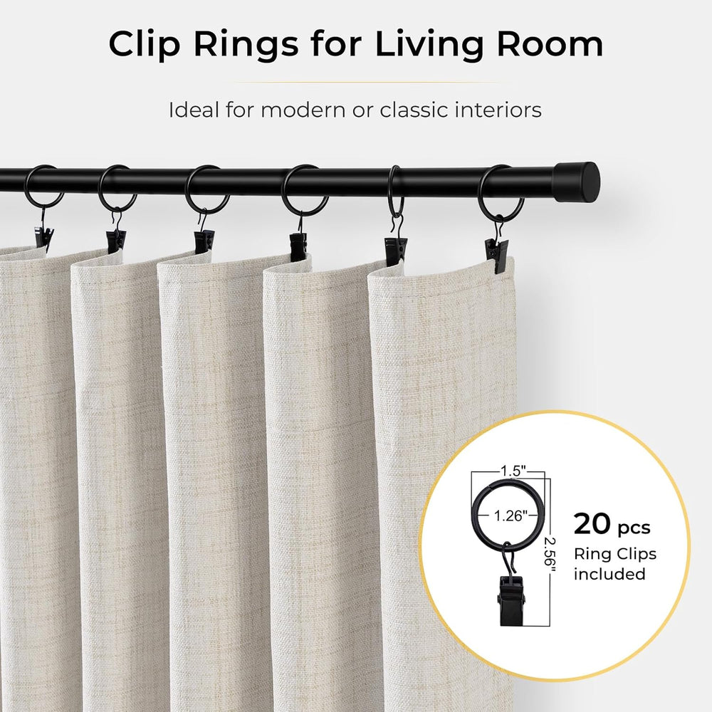 INOVADAY Linen Textured 100% Blackout Sliding Door Curtains 102x84 Beige