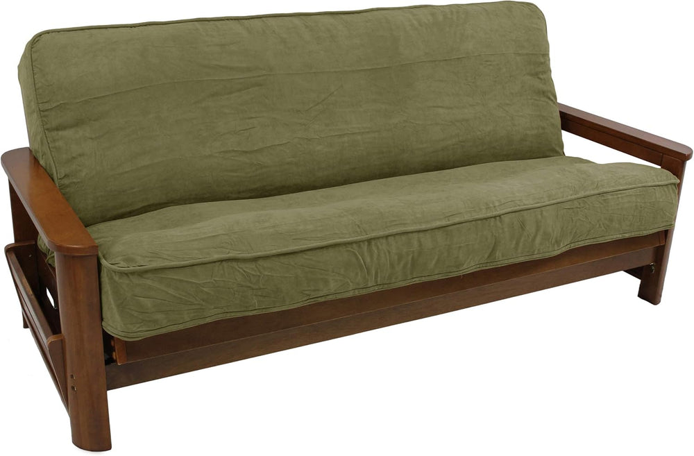 Blazing Needles Solid Microsuede Double Corded 8" to 9" Futon Cover...