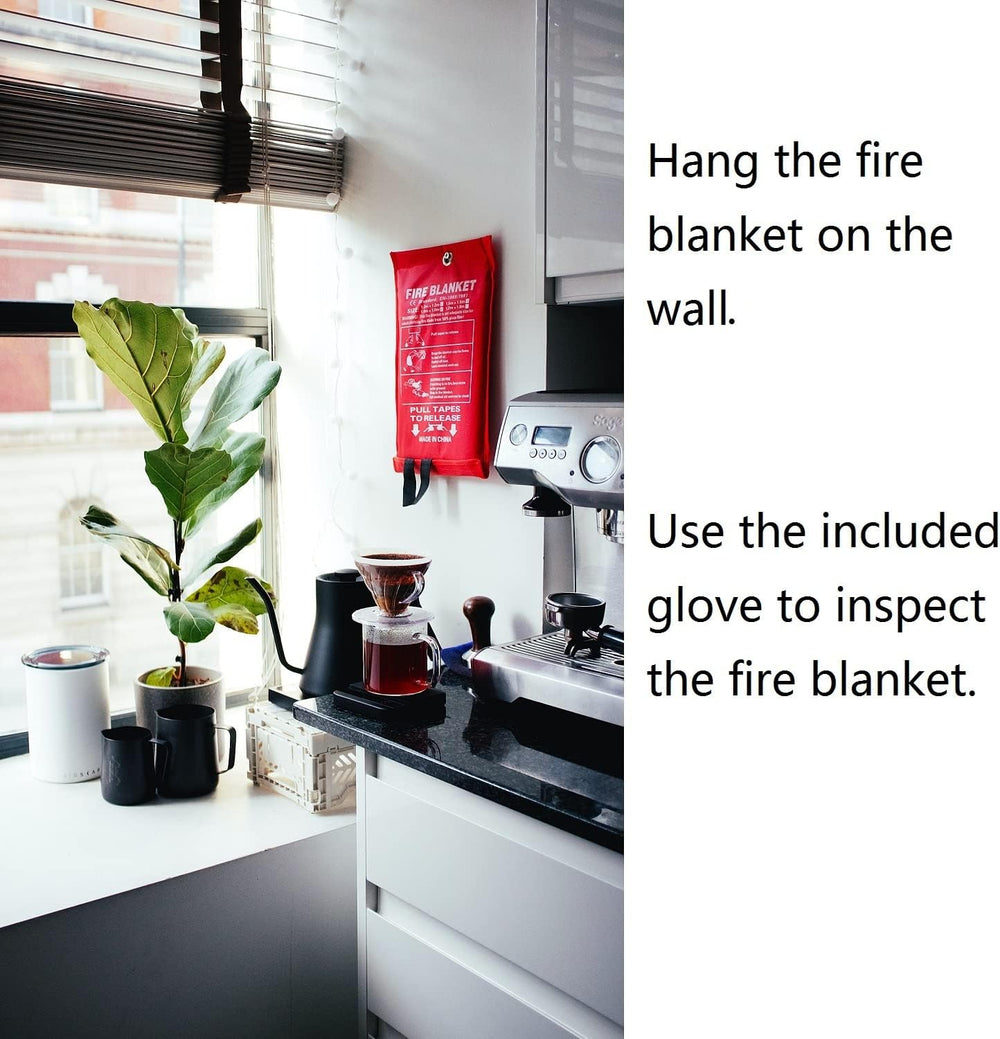 Leberna 5 Pack 39.9x39.3 Fire Blanket Fire Suppression Blanket | Fiberglass F...