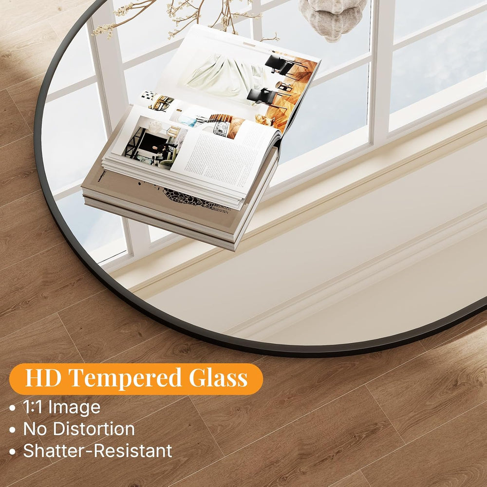 Sweetcrispy 30"x38" Arched Bathroom Mirror, Bathroom Mirrors for Ov...