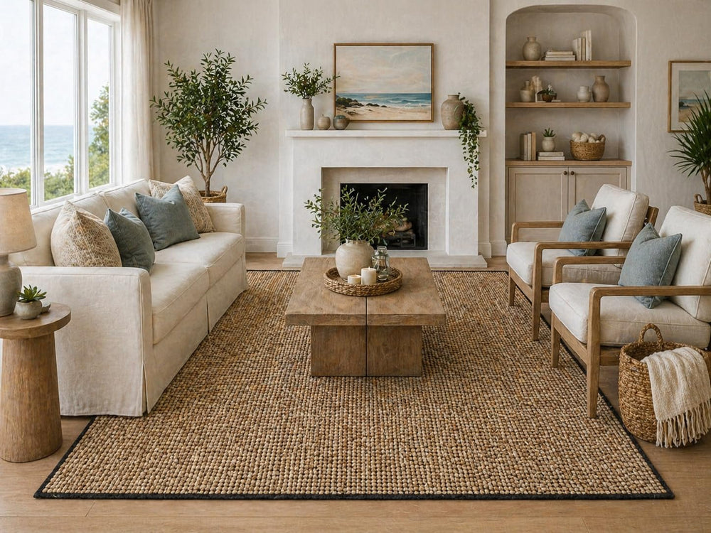 Chardin home 5x7 Jute Cotton Handwoven Area Rug | Braided Boho Farmhouse Rug ...
