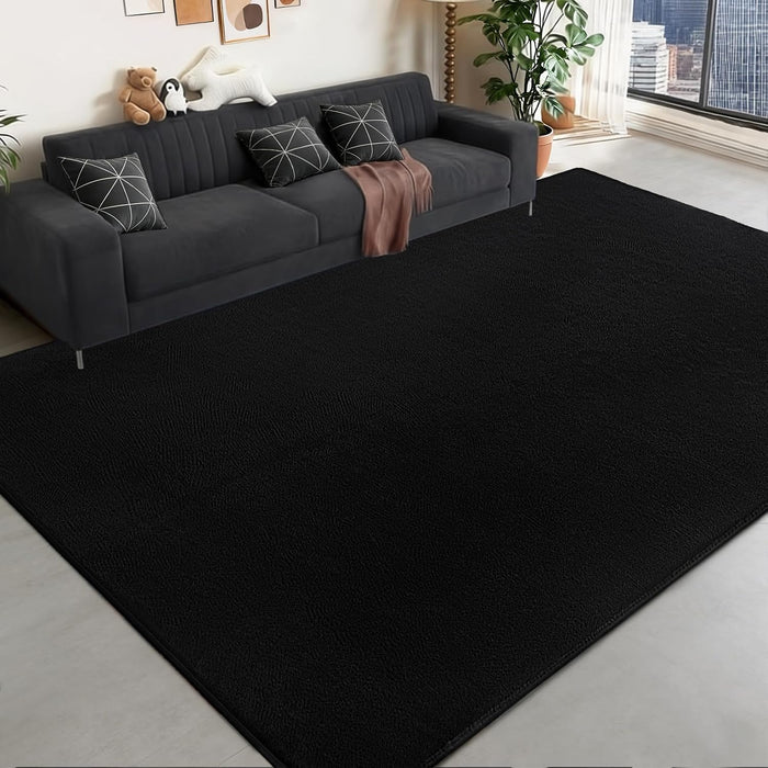 Large Area Rugs for Living Room Bedroom 8x10 Black Rug Ultra Soft