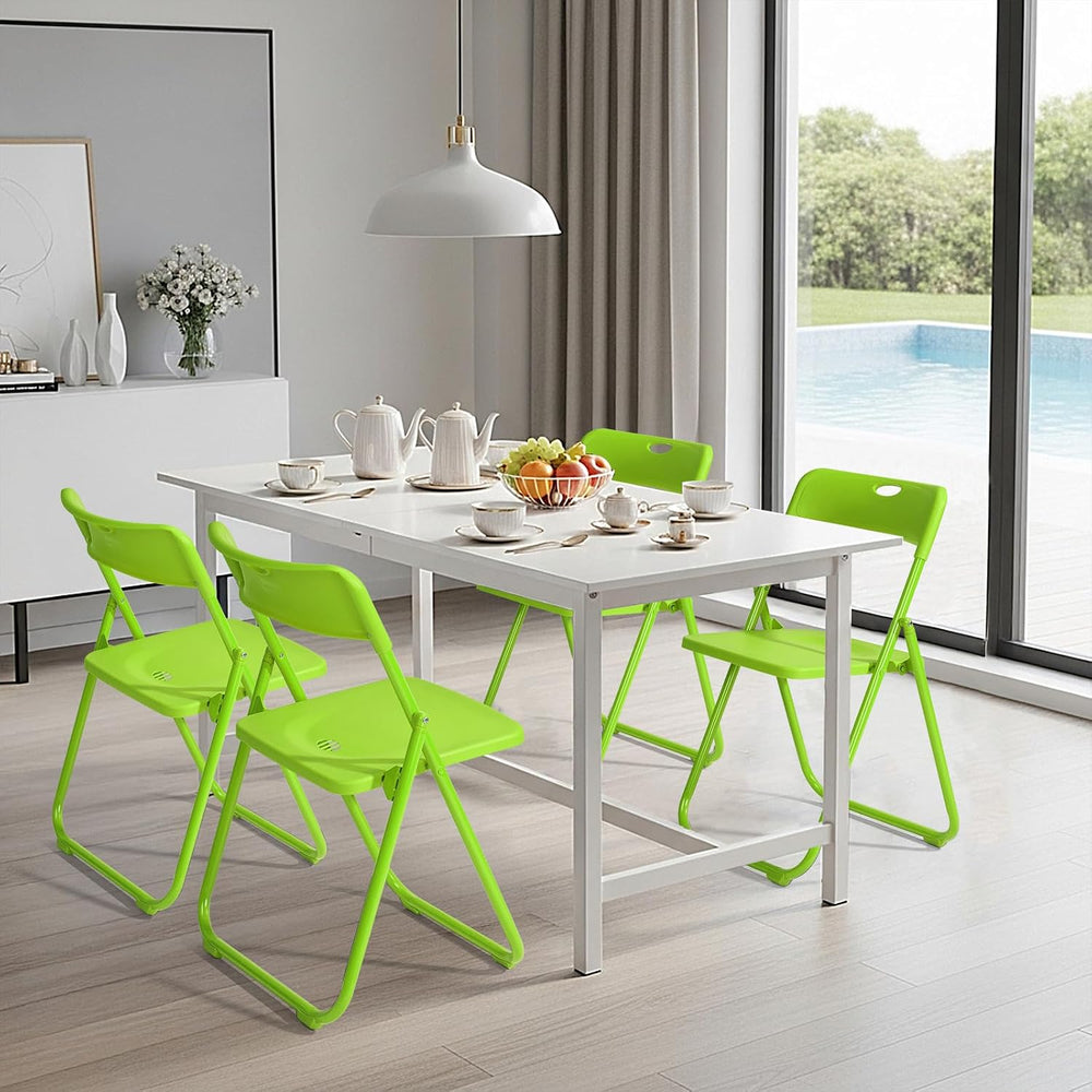 Karl home 4 PCS Plastic Folding Chair, Lightweight Foldable Chair, Green | 30...
