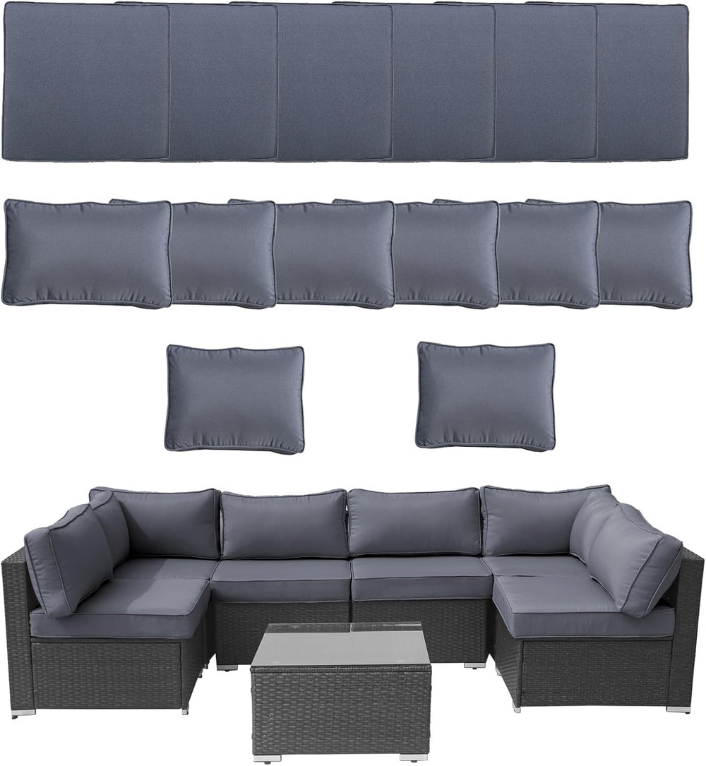 14Piece Outdoor Sofa Cushion Replacement, Patio Furniture Waterproof Cushion ...