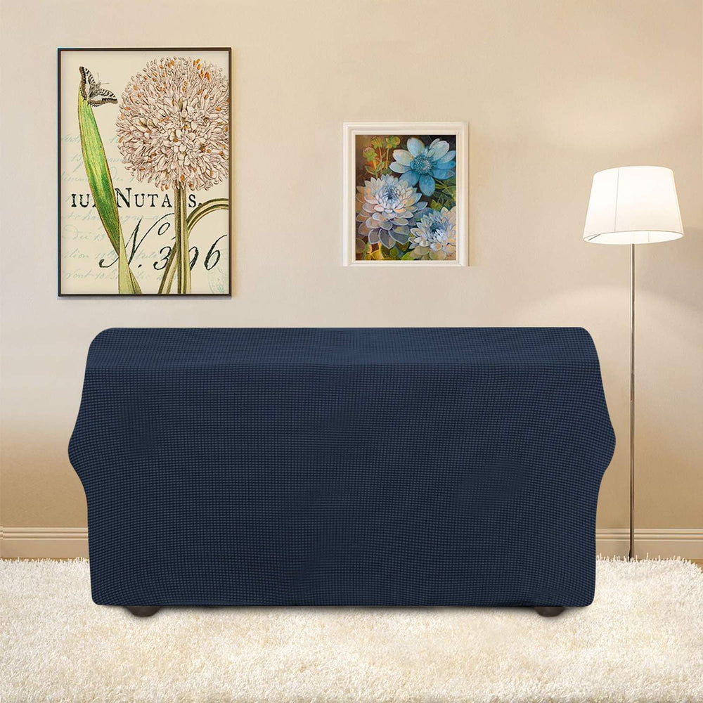 Easy-Going Stretch Loveseat Couch Covers Washable Dark Blue