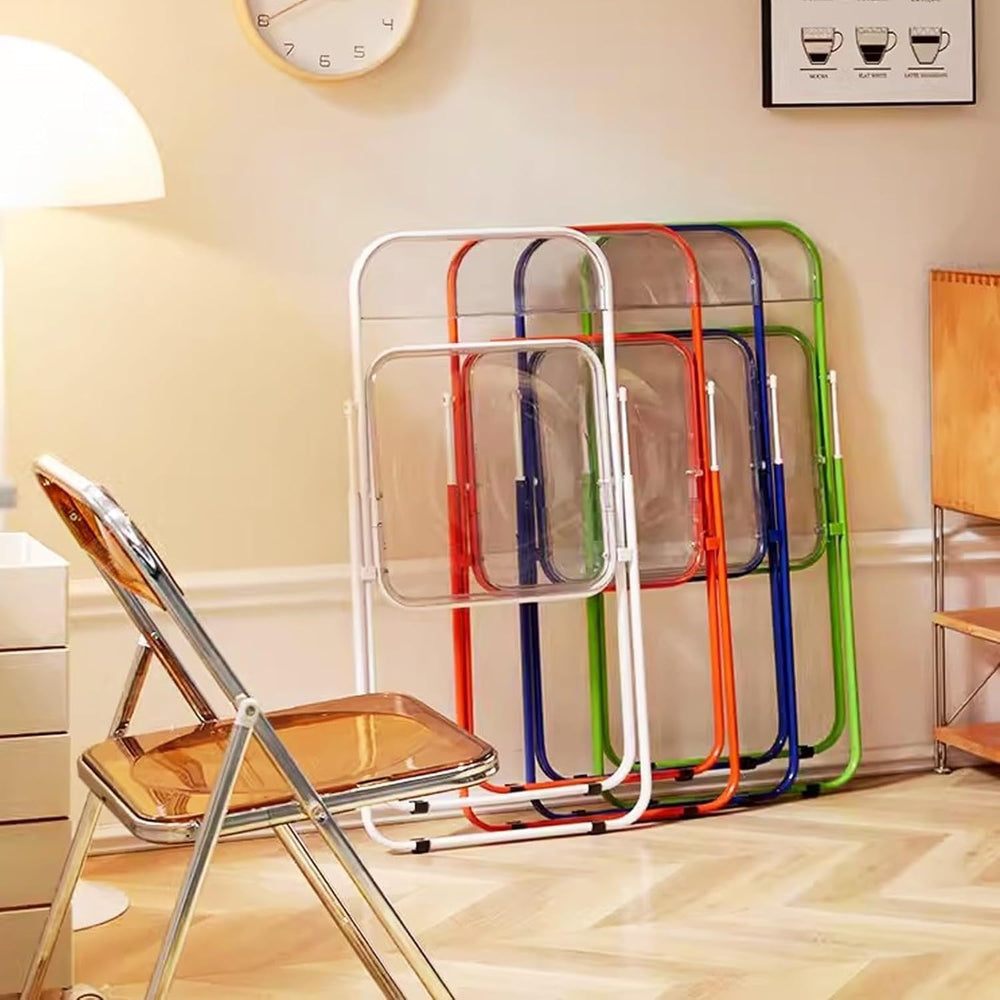 Acrylic Folding Chairs, Clear Foldable and Stackable, PVC Plastic Panel &...