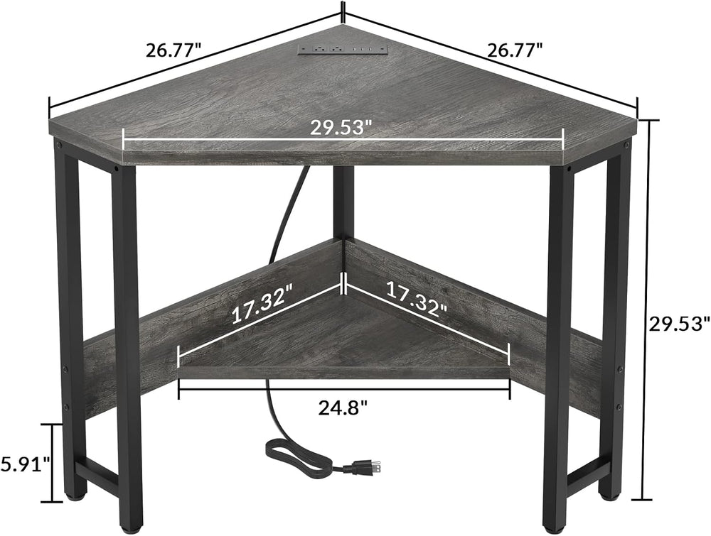Armocity Corner Desk Small Desk with Outlets Corner Table for Small Space, Co...
