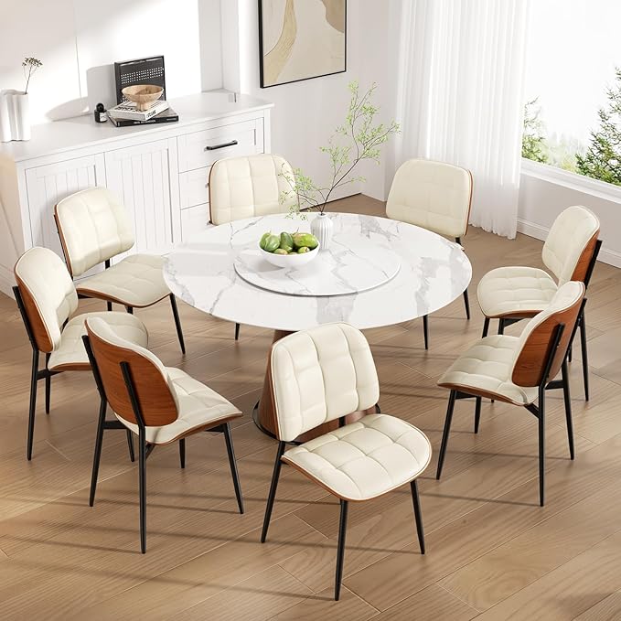 Dining Chairs Set of 6, Mid Century Modern Dining Room Chair with Thick Cushi...