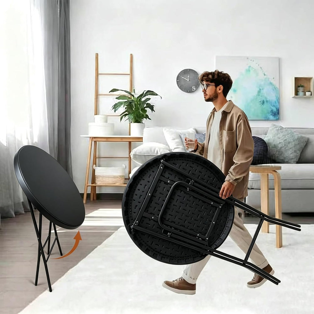 28in Cocktail Table, no Assembly Required, High Top Folding Table