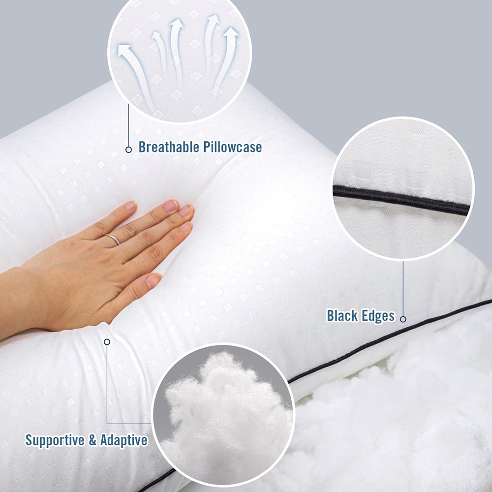 Standard Size Bed Pillows for Sleeping 4 Pack,Luxury Hotel Pillows,Comfortabl...