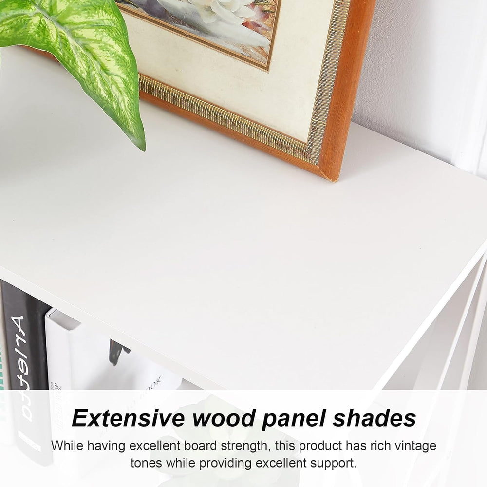 HOMISSUE Bookshelf, 7-Tier Bookshelf, Rustic Wood Metal Bookshelves and Bookc...