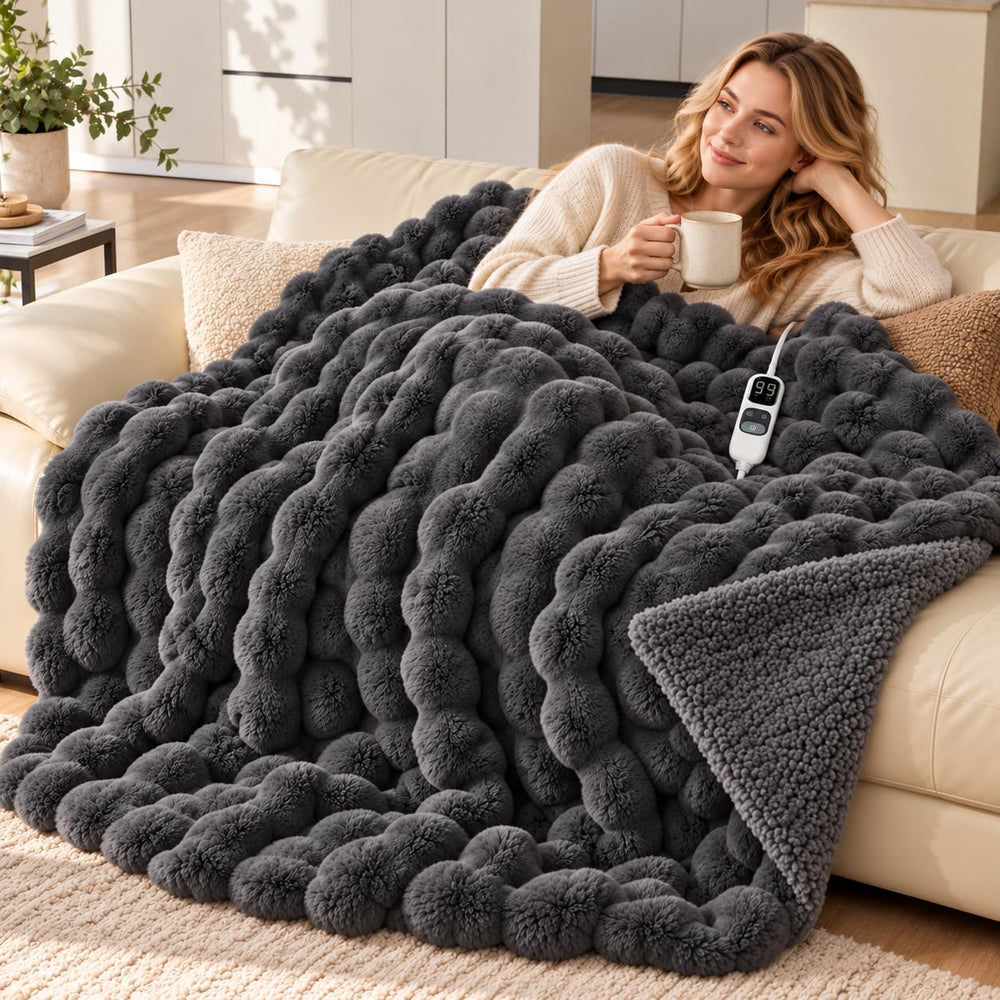 Heated Blanket Electric Throw, 10 Heat Settings 9Hour Auto Shut Off
