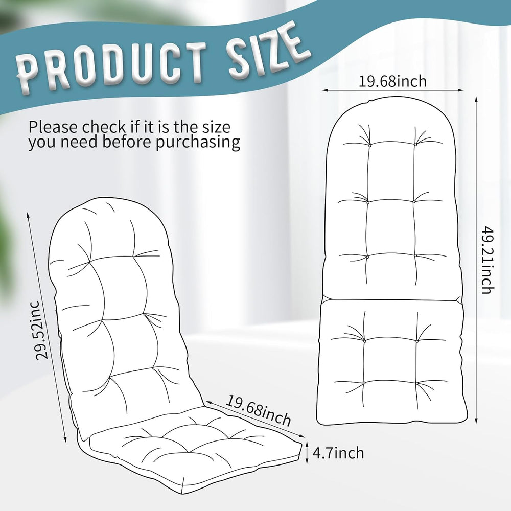 6 Pack Adirondack Chair Cushion, Waterproof Rocking Chair Cushion - Fade Resi...