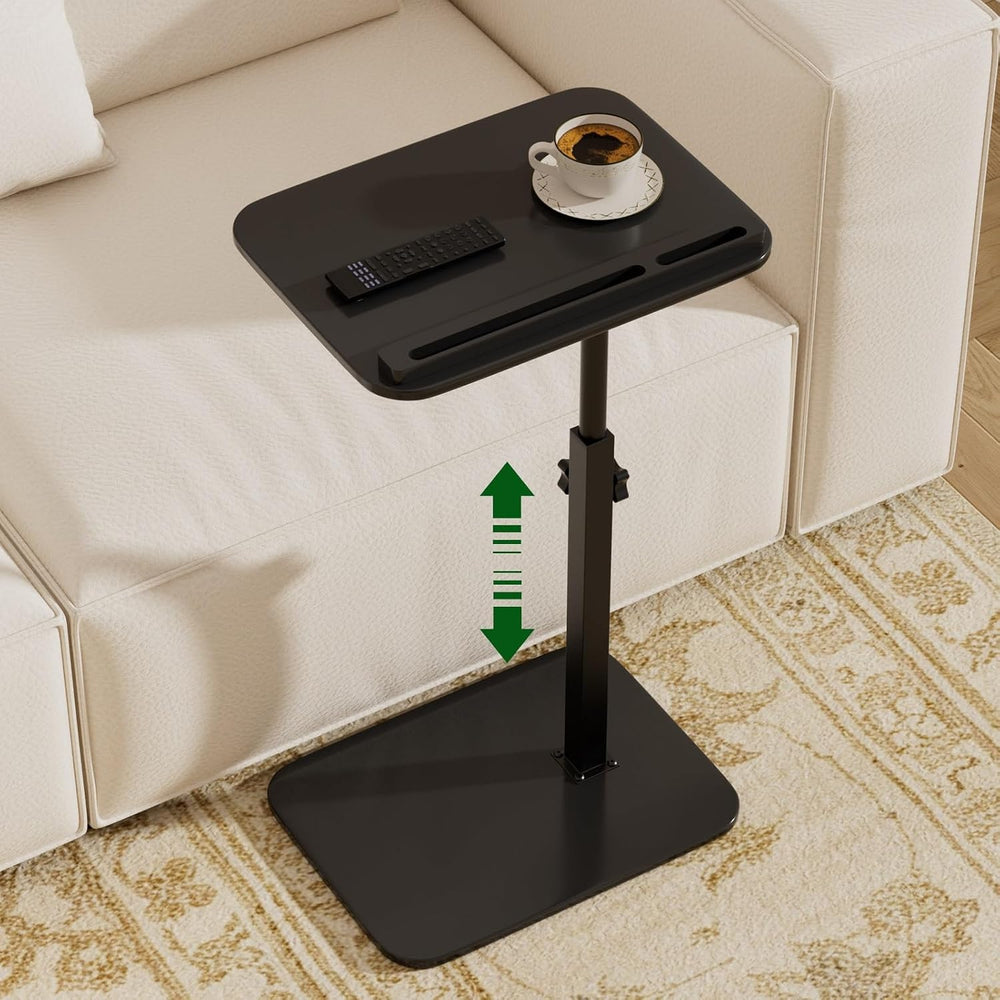 Adjustable End Table for Couch, 360° Swivel C Shaped Side Table with Height A...
