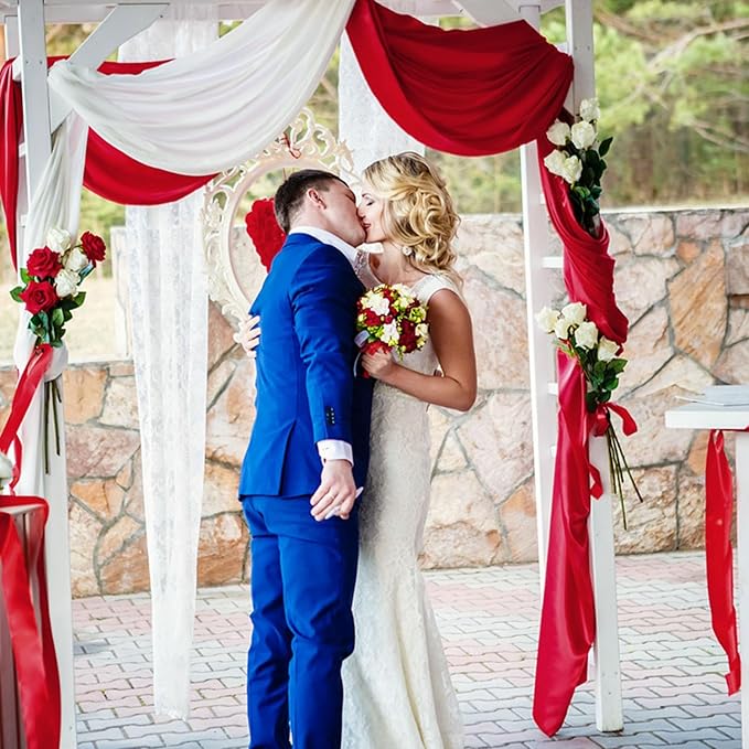 10 x 7 Feet Red Backdrop Curtain for Partie, Background Curtains for Photosho...