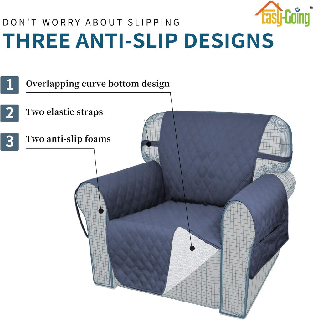Easy-Going Waterproof Non-Slip Couch Cover, Oversized Sofa, Navy