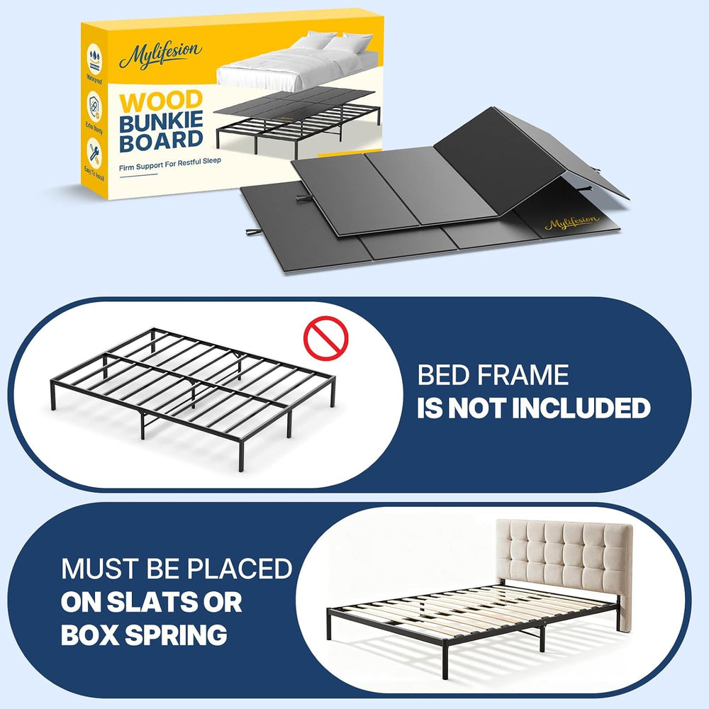 Bunkie Board Queen Size (60x80''), Wood Bed Support Board, Anti-Slip