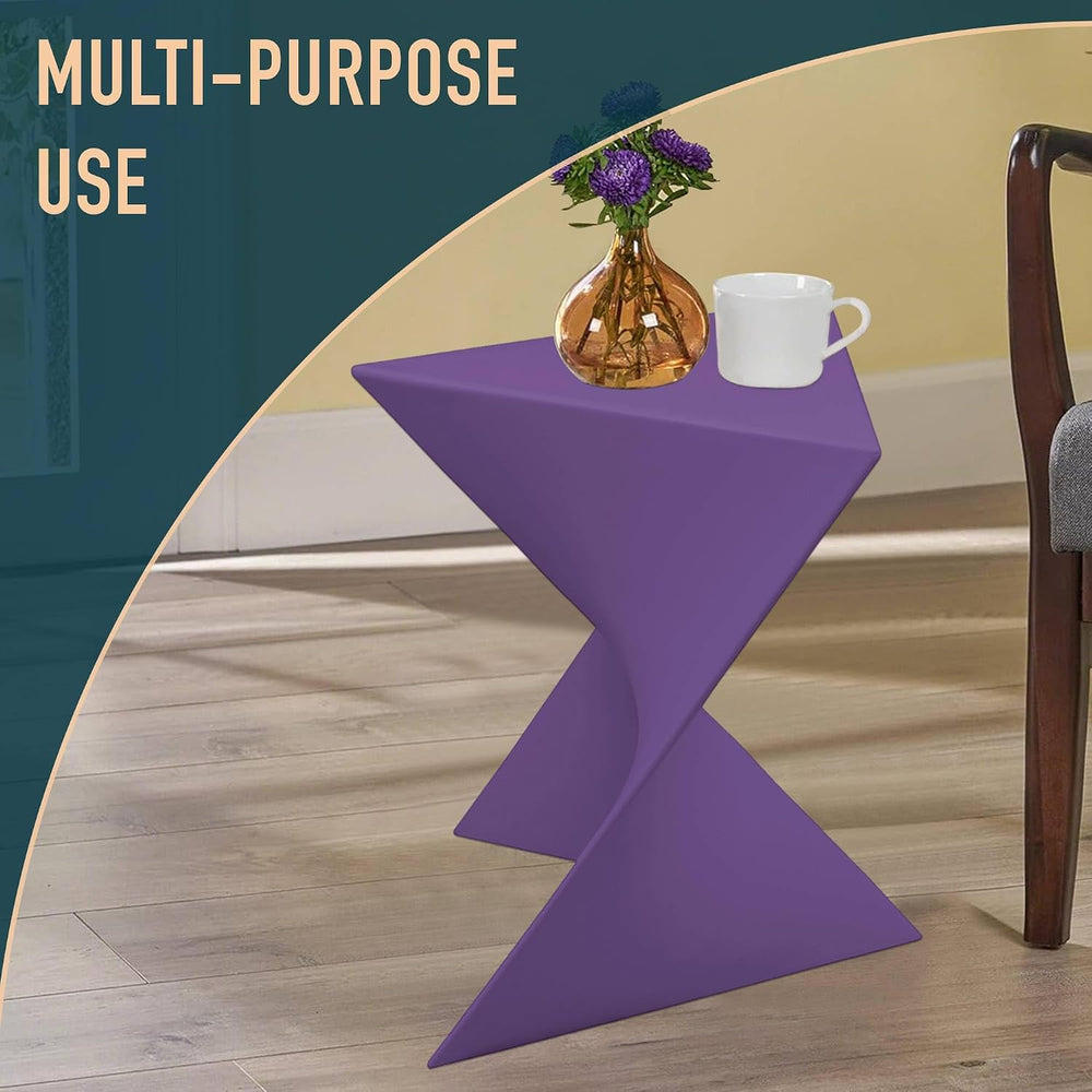 LeisureMod Modern Purple Accent Side Table - Stylish Side Vanity Table for Be...