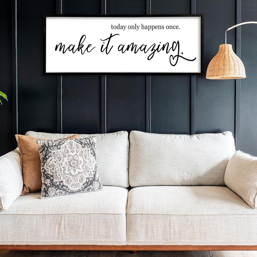 flowtorely Motivational Wall Decor Sign, 40"X15", Black