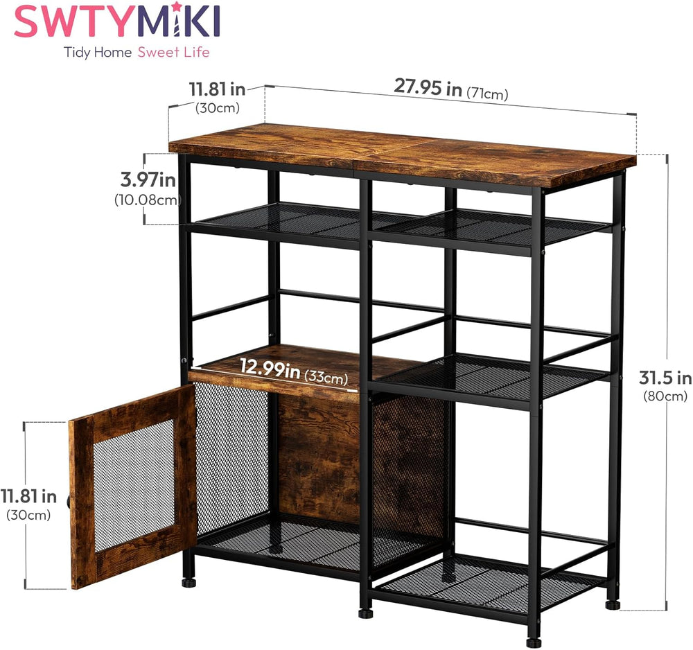 SWTYMIKI Coffee Bar Cabinet Station - Farmhouse Small Coffee Stand Station wi...