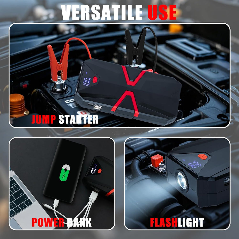 Car Emergency Kit with 2000A Car Battery Jump Starter- Car Roadside Emergency...