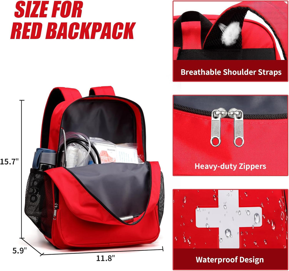 Gatycallaty First Aid Backpack Emergency Medical Empty Waterproof Survival Fi...