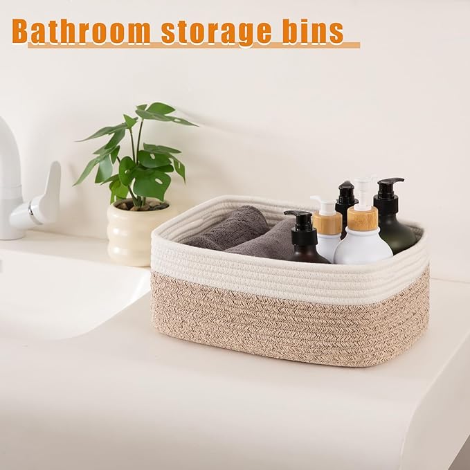 OIAHOMY 4 Pack Storage Baskets for Organizing, Small Bins for Shelves, Cute