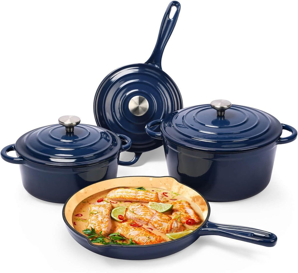 Hisencn Enameled Cast Iron Cookware Set