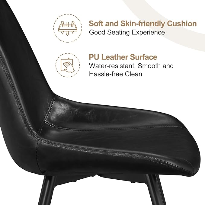 Yaheetech Dining Chairs Set of 4 Modern Upholstered Dining Room Chairs with F...