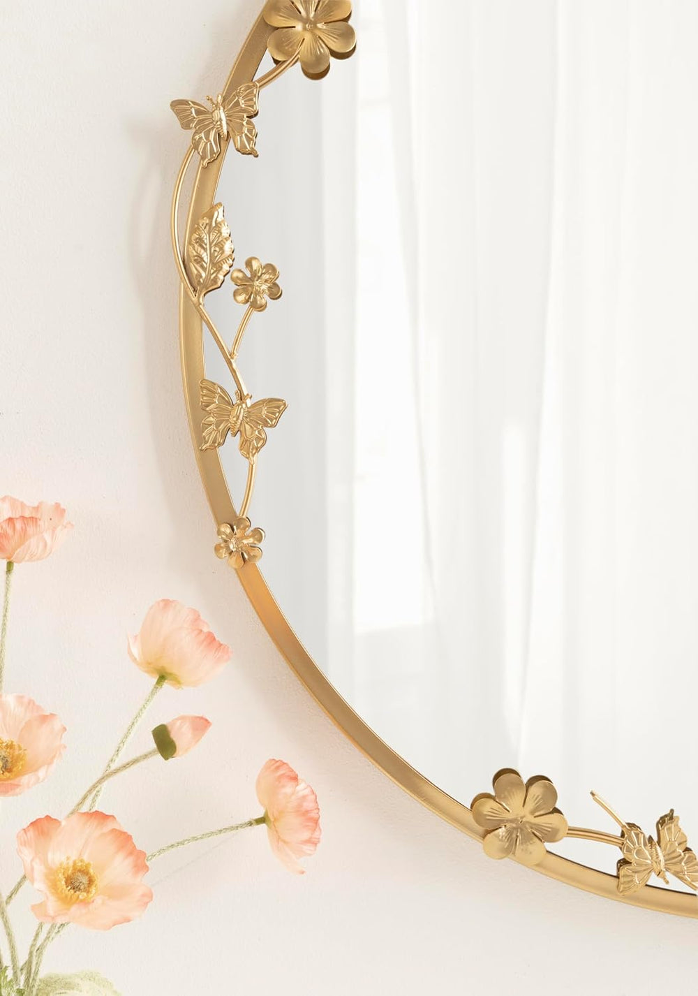 Kate and Laurel Rosella Modern Ornate Round Wall Mirror, 26 Inch Diameter, Go...