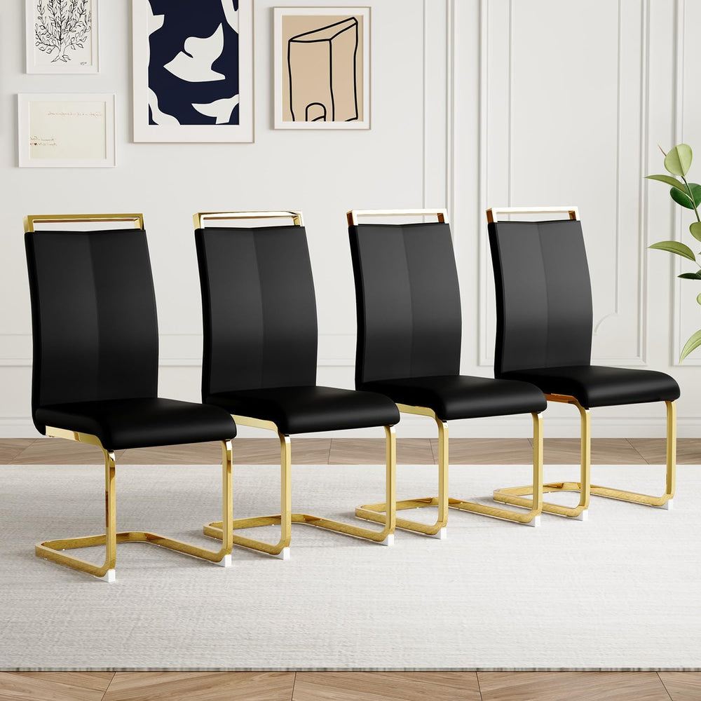 AZmac Modern Leather Dining Chairs Set of 4,Armless Kitchen Chairs,Dining Roo...