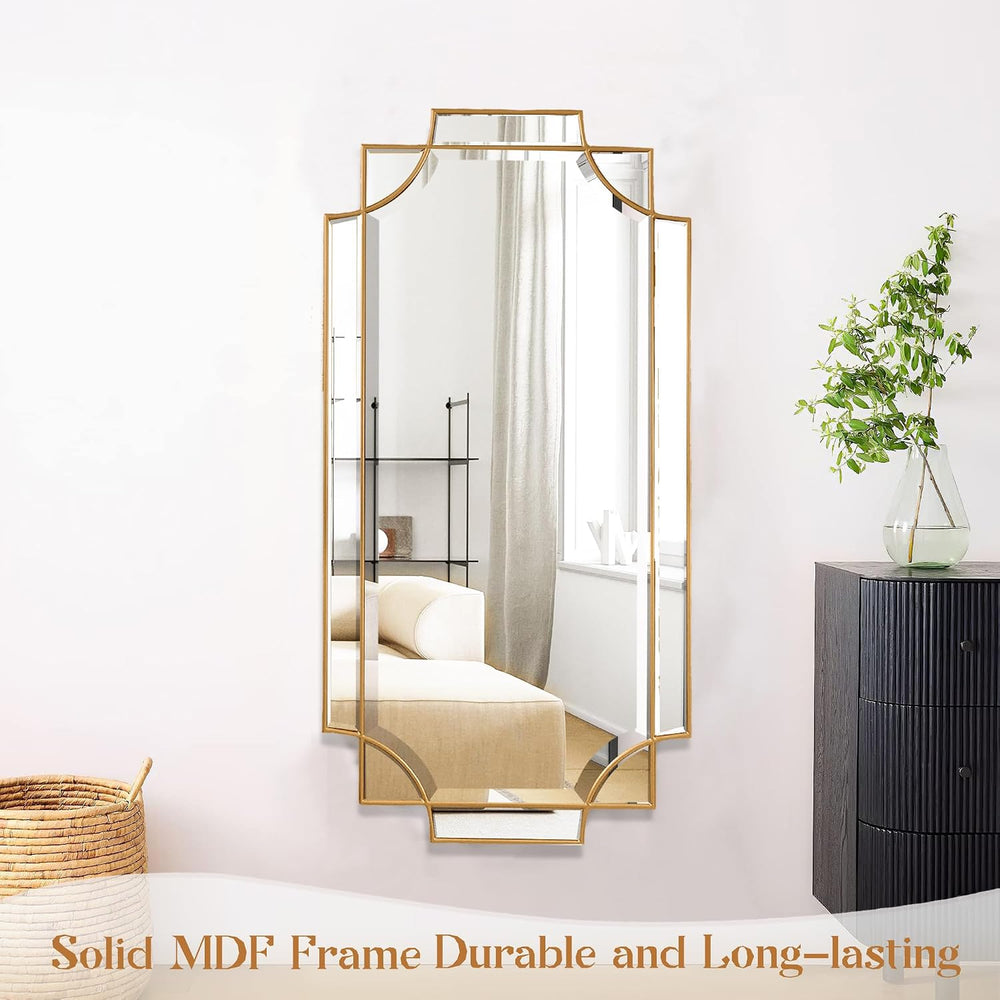 Gold Mirror for Wall, 24"x48" Large Decorative Mirrors for Wall Dec...