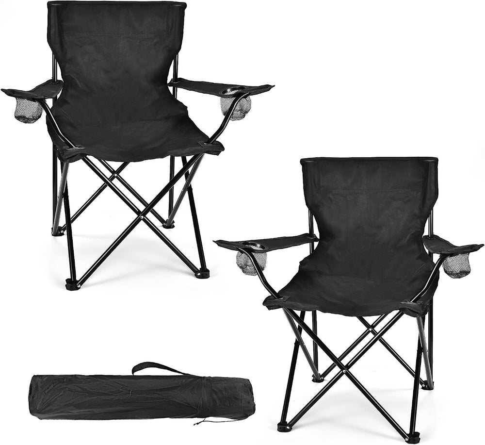 WEIDIORME 2 Pack Lightweight Camping Chairs for Adults & Teens, Capacity ...