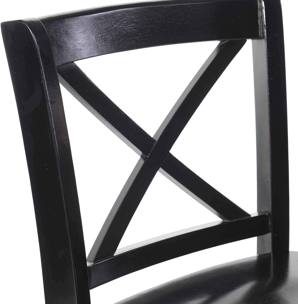 Linon Home Dcor Black X Back Counter Stool, 16" W x 17.91" D x 37.0...