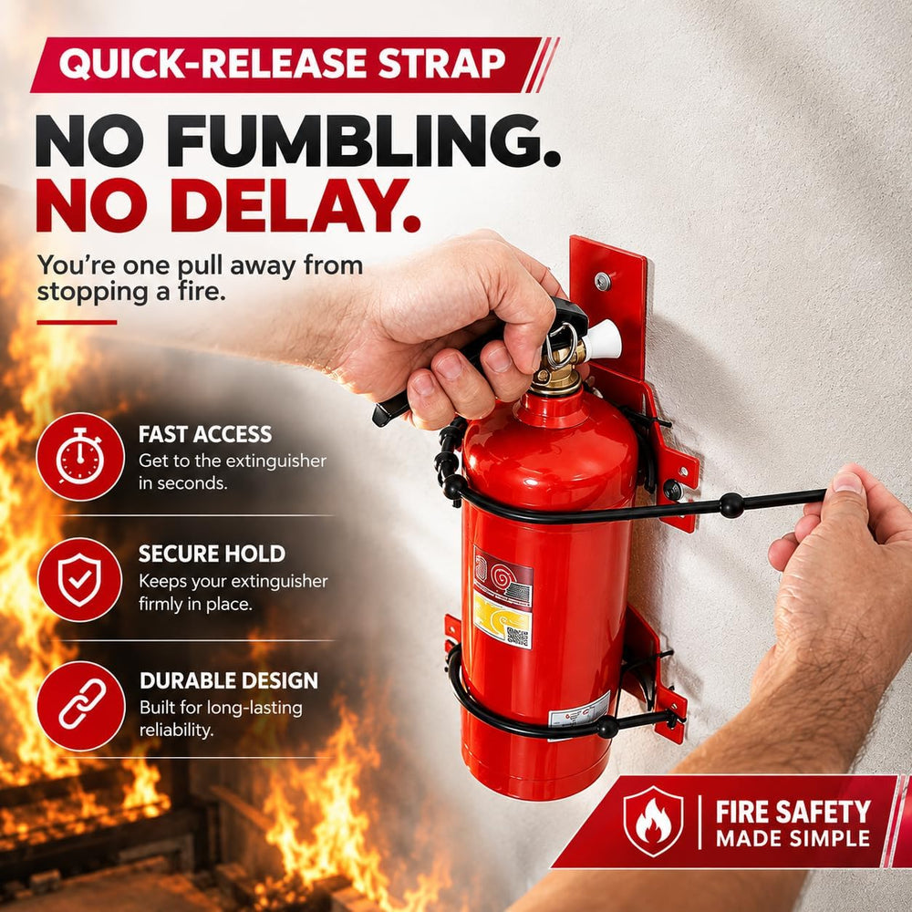 Fire Extinguisher Mount, Adjustable Bracket, 2.5-5 lb