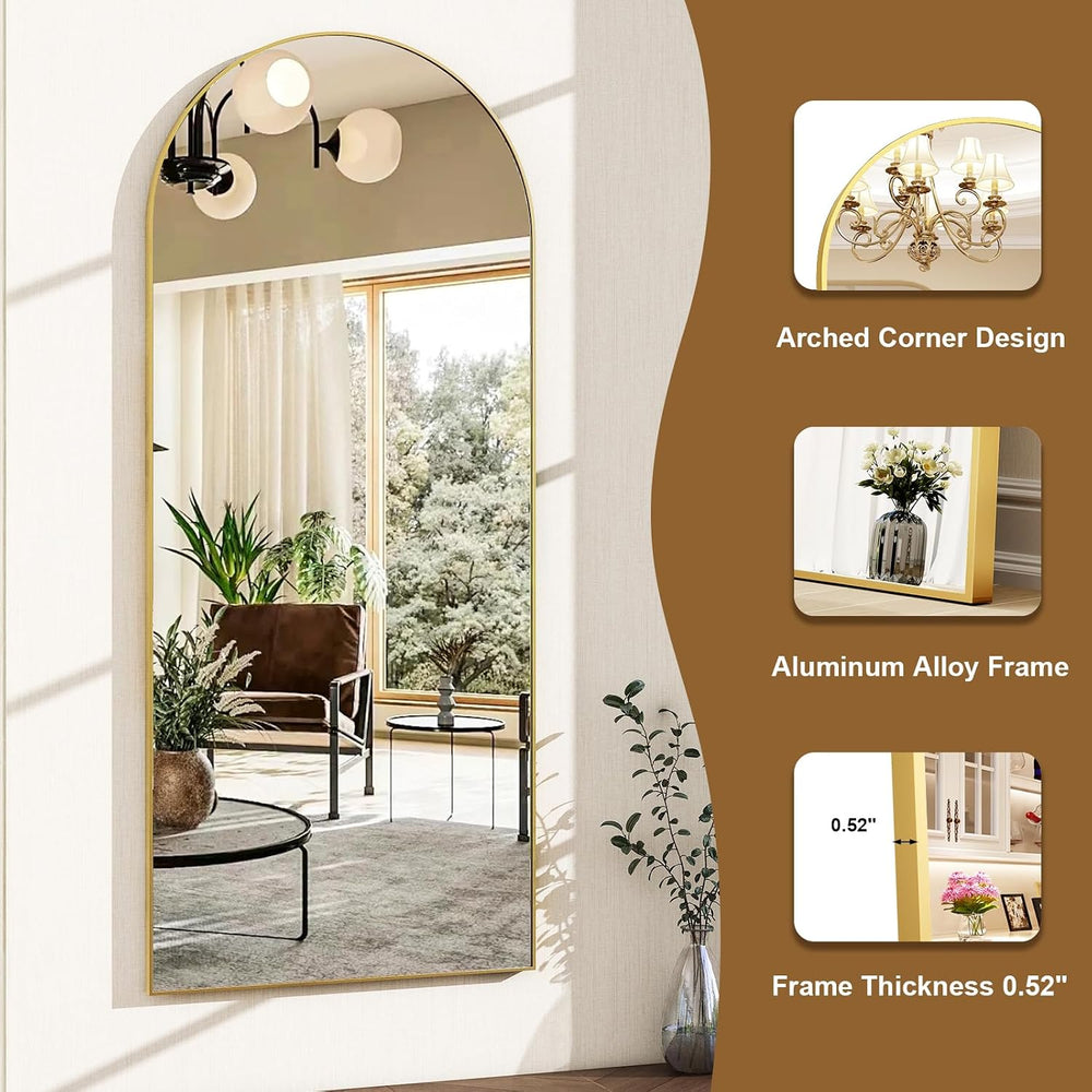 HARRITPURE 56"x21" Arched Full Length Mirror Floor Mirrors