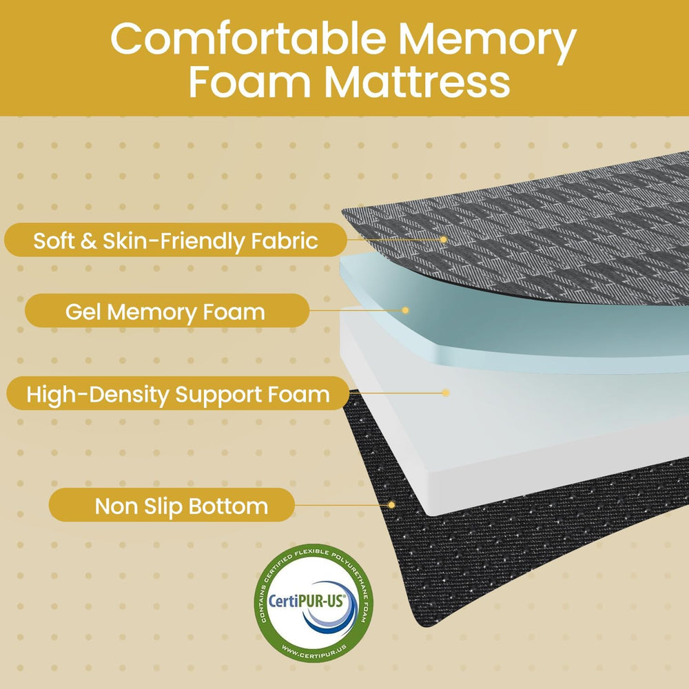 Tri Folding Mattress Full Size - 6 Inch Dual-Layer Memory Foam Foldable Mattr...