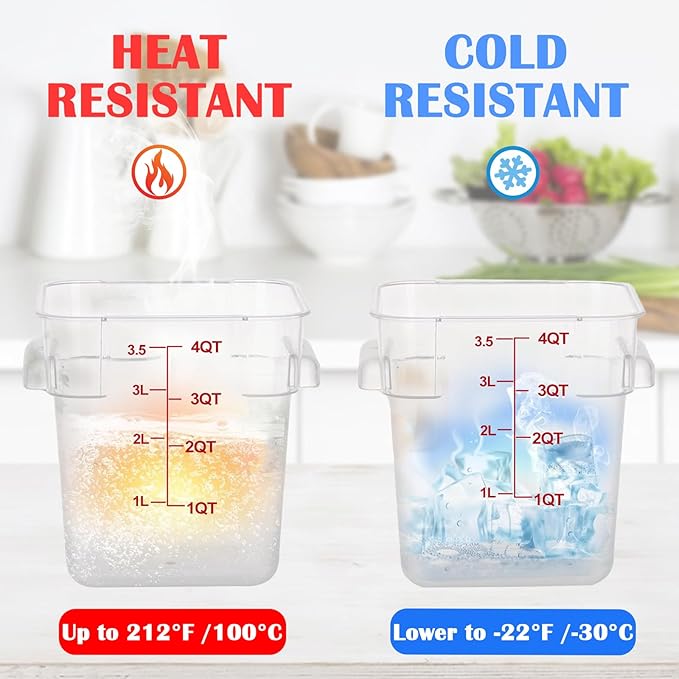 4 Pack 4QT Food Storage Containers