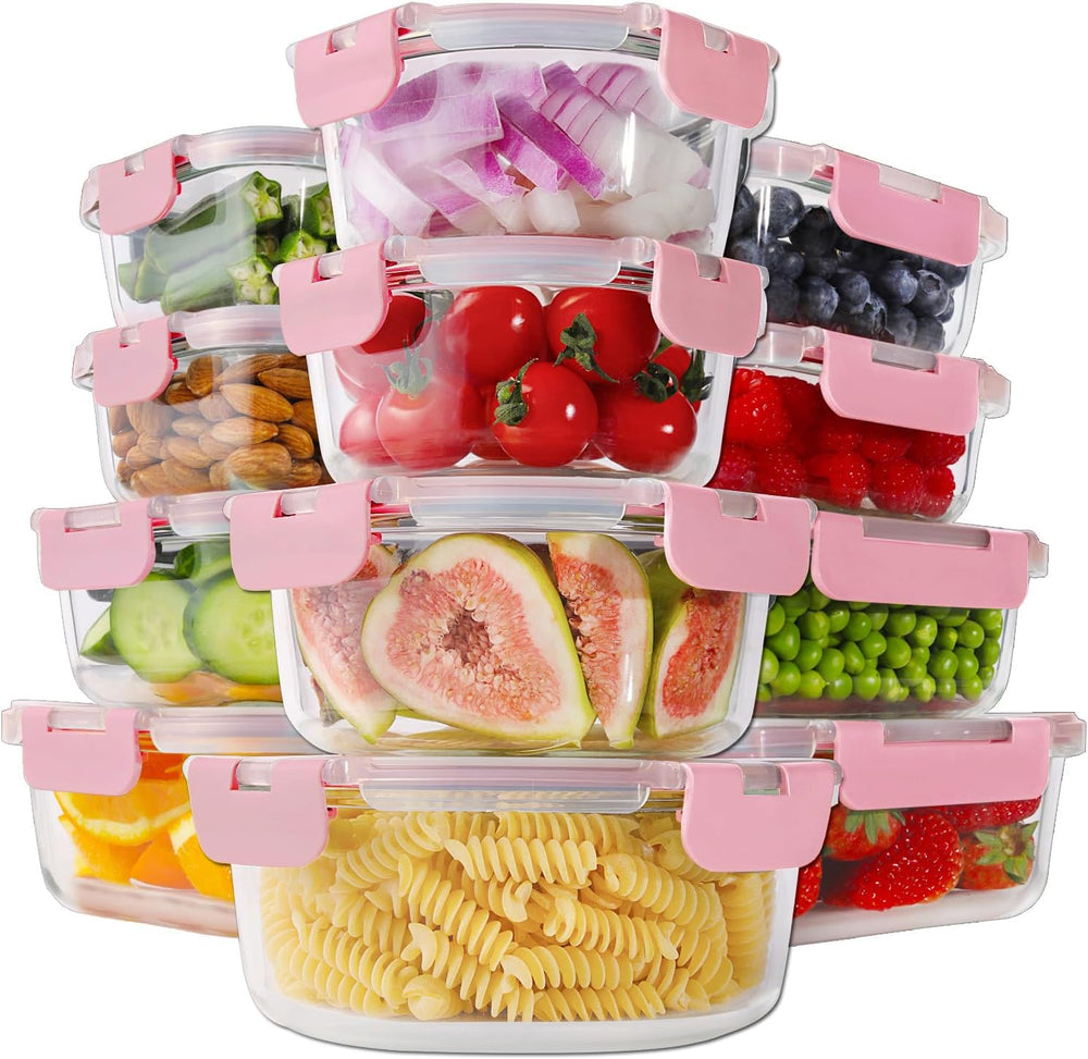 HOMBERKING 24pc Glass Food Storage Containers
