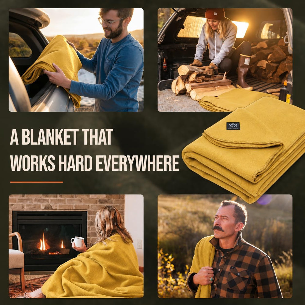 Arcturus Military Wool Blanket - Warm, Thick, Washable - Great for Outdoors, ...