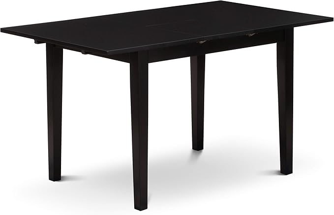 East West Furniture NOFL3-BLK-21 3 Piece Modern Dining Table Set Contains a R...