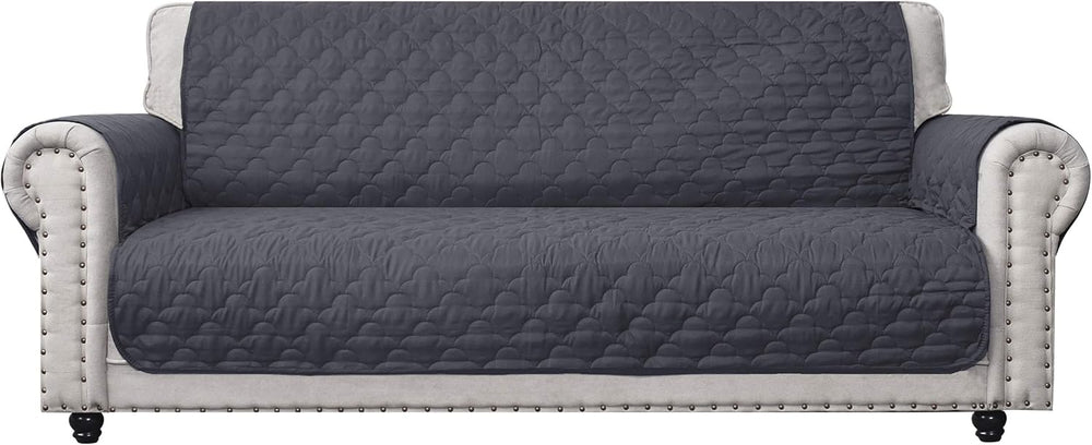 CHHKON Dark Grey Sofa Cover for Dog with Side Pockets 100% Waterproof Quilted...