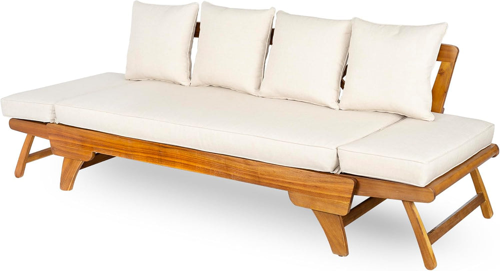 Christopher Knight Home Gary Patio Convertible Couch, Wooden Outdoor Daybed, ...