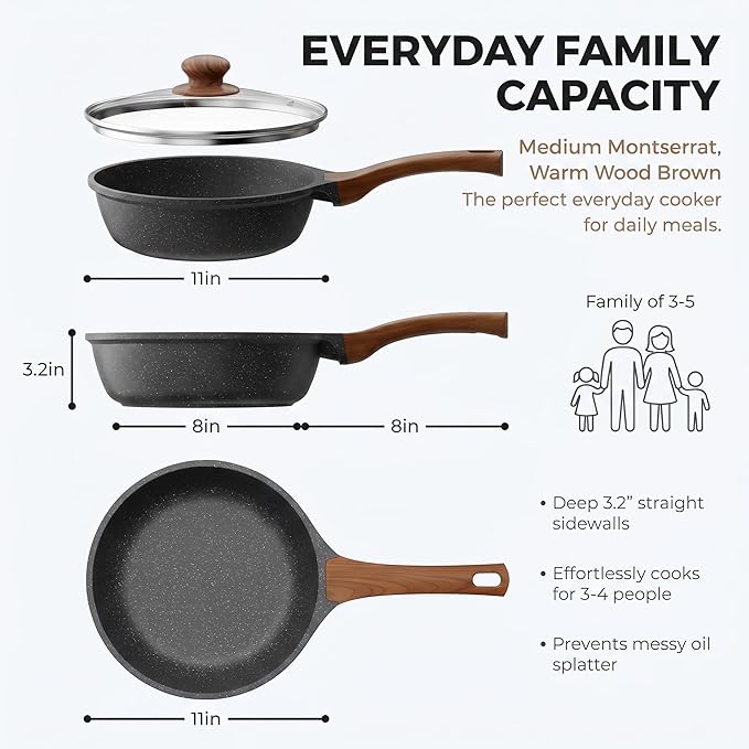 YASHE 11 Inch Nonstick Saute Pan