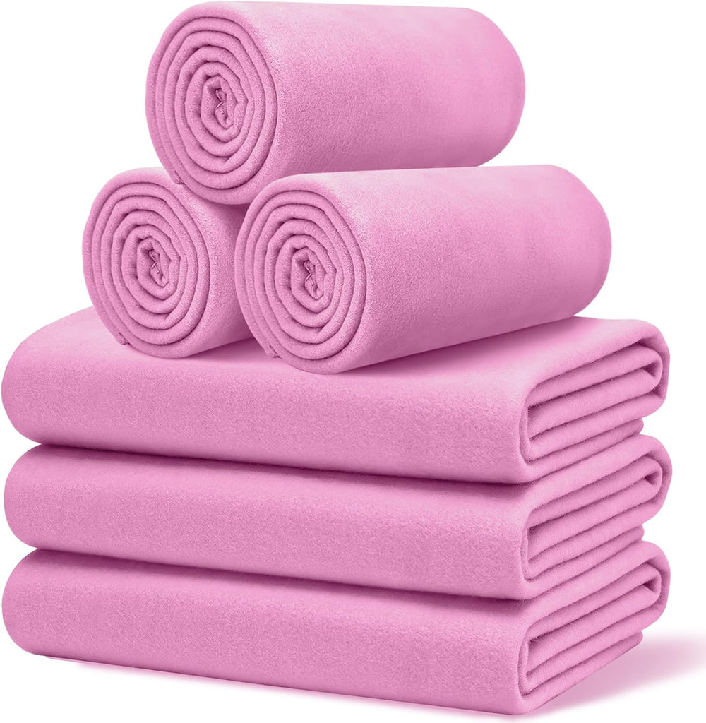 6 Pc Soft Fleece Throw Blankets 210GSM, 60x50 Inch - Lightweight Cozy Blanket...