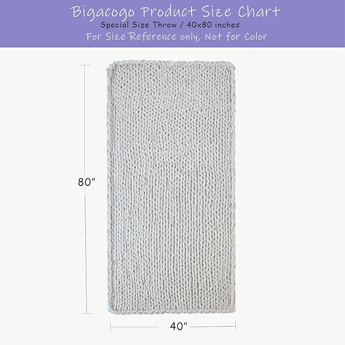 Bigacogo Chunky Knit Throw Blanket