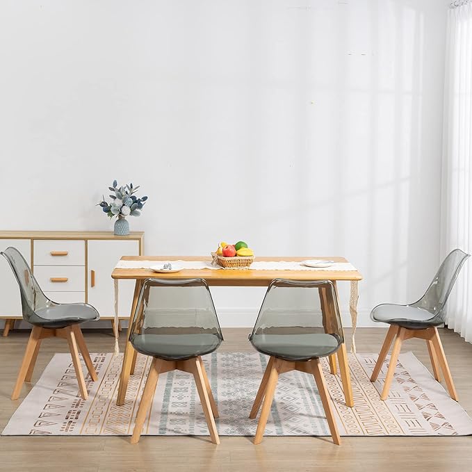 Clear Dining Chairs Set of 2, Modern Acrylic Dining Chair Transparent Chairs ...