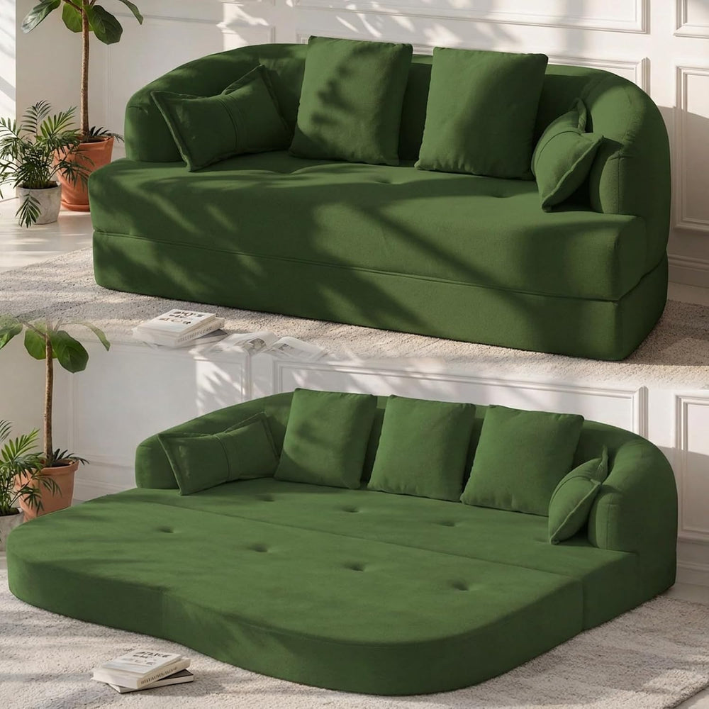 70" Convertible Sofa Bed, Chenille Boneless Comfortable Sleeper Futon