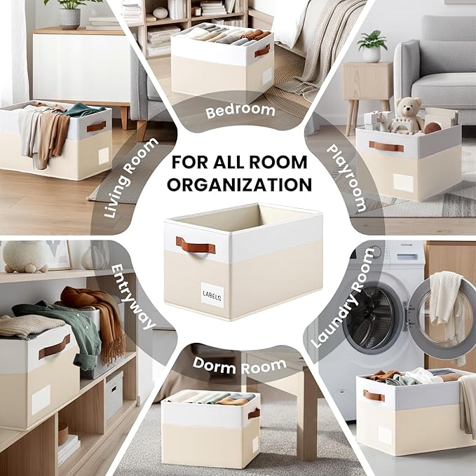 4 Pack Large Closet Storage Baskets