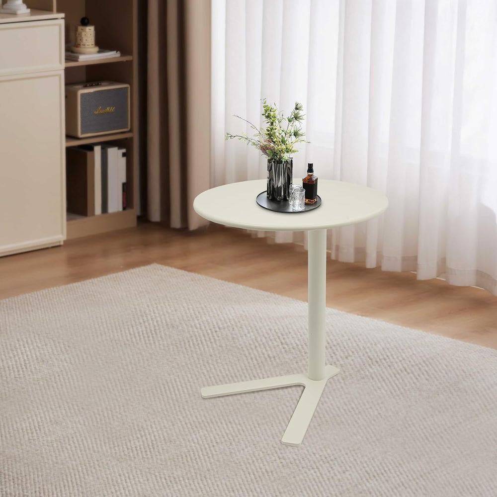 Round Side Table, Small C Shaped End Table, Couch Side Table, Modern Coffee T...